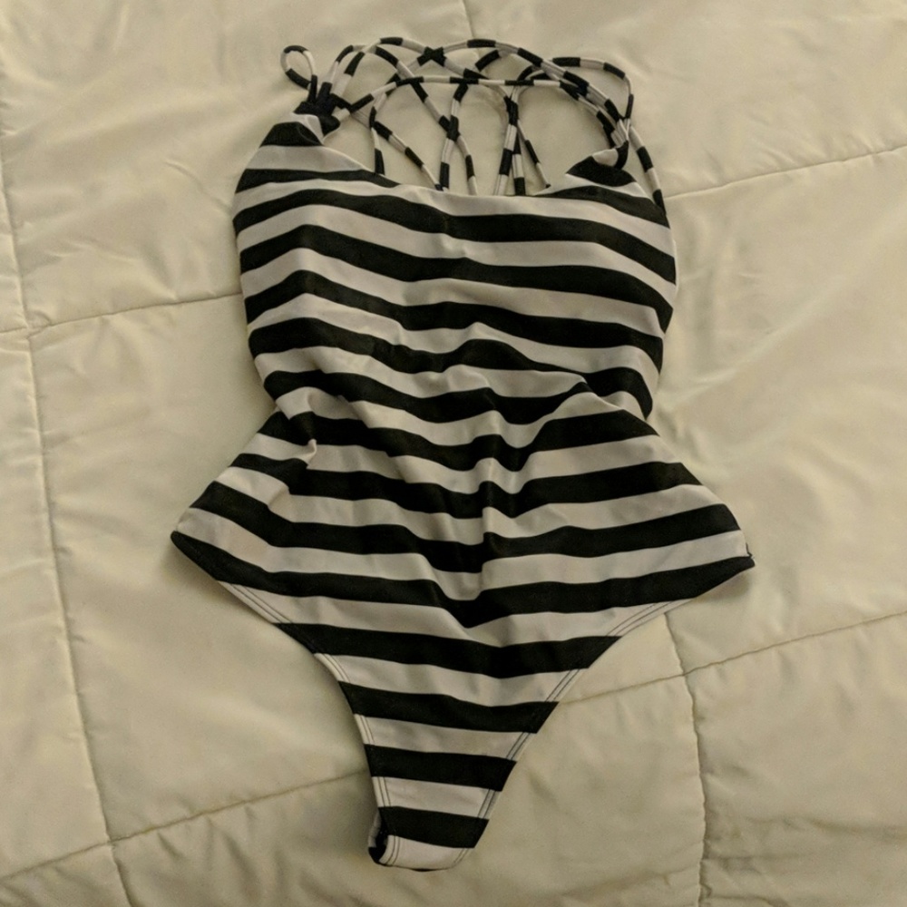 Striped Cheeky One Piece